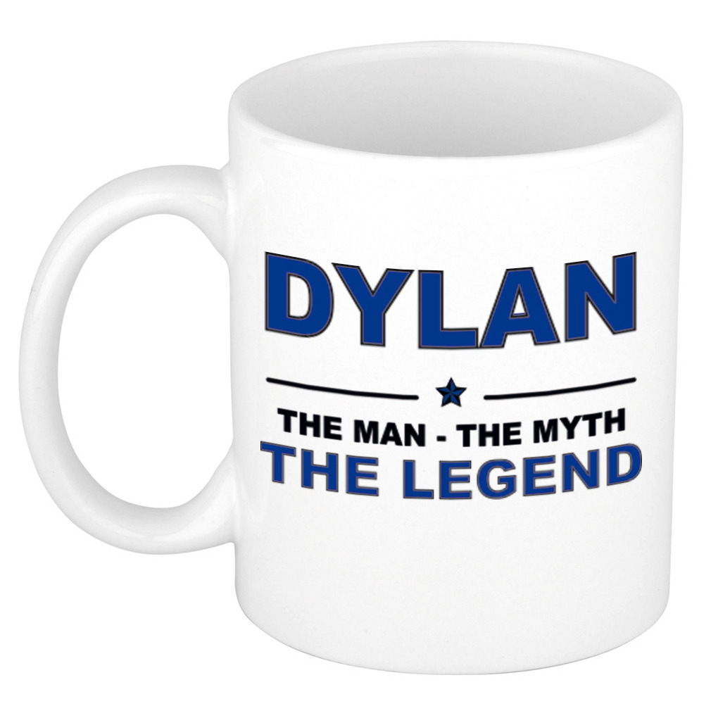 Dylan The man, The myth the legend collega kado mokken-bekers 300 ml