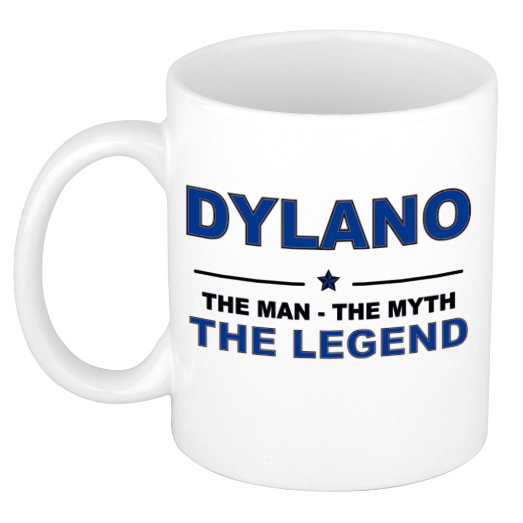 Dylano The man, The myth the legend collega kado mokken-bekers 300 ml