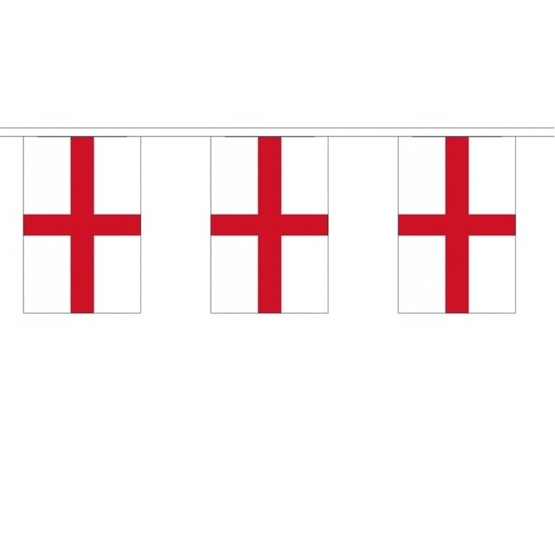 Engeland St George vlaggenlijn van stof 3 m