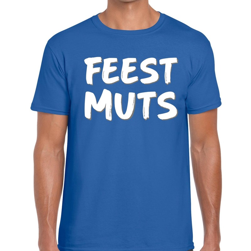 Feestmuts fun t-shirt blauw heren
