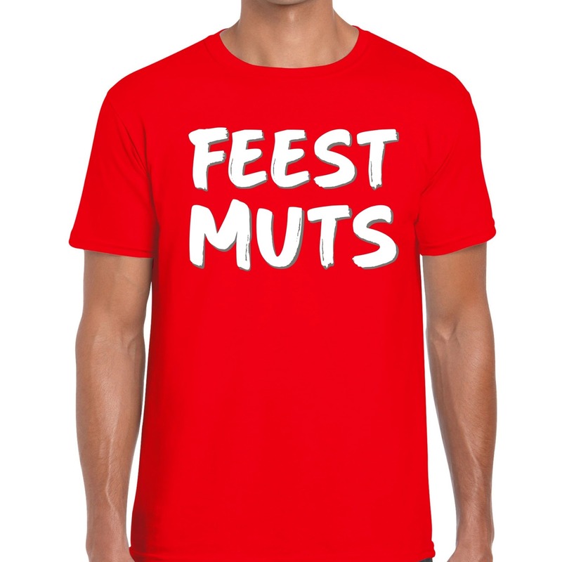 Feestmuts fun t-shirt rood heren