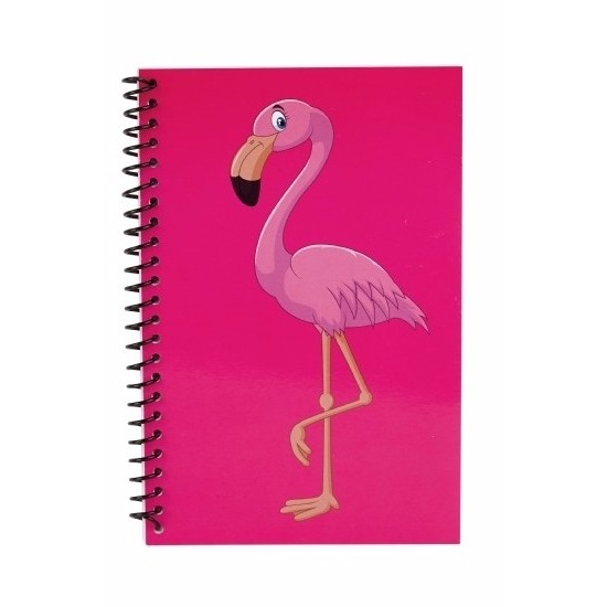 Flamingo notitieboekjes-schriftjes roze 18cm