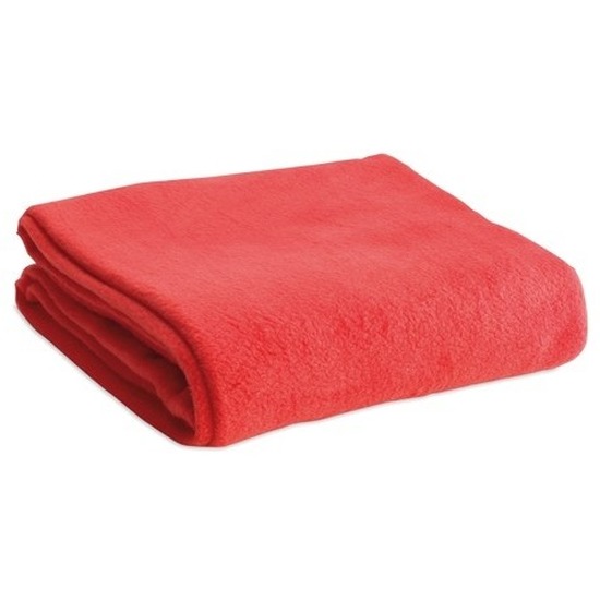 Fleece deken-plaid rood 120 x 150 cm