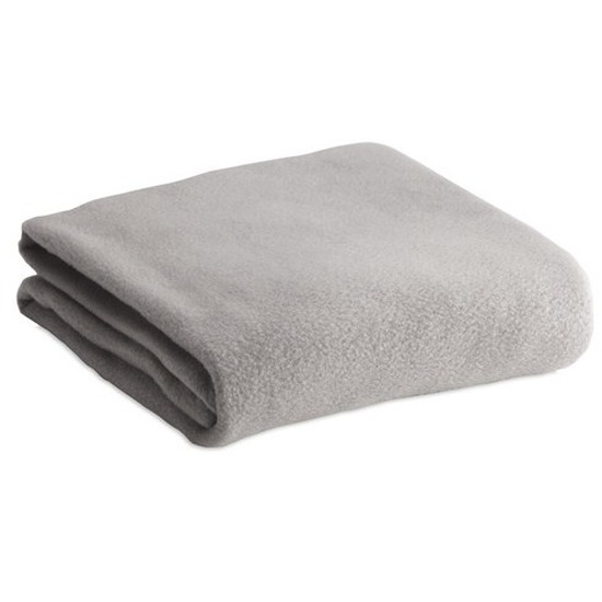 Fleece dekens-plaid grijs 120 x 150 cm