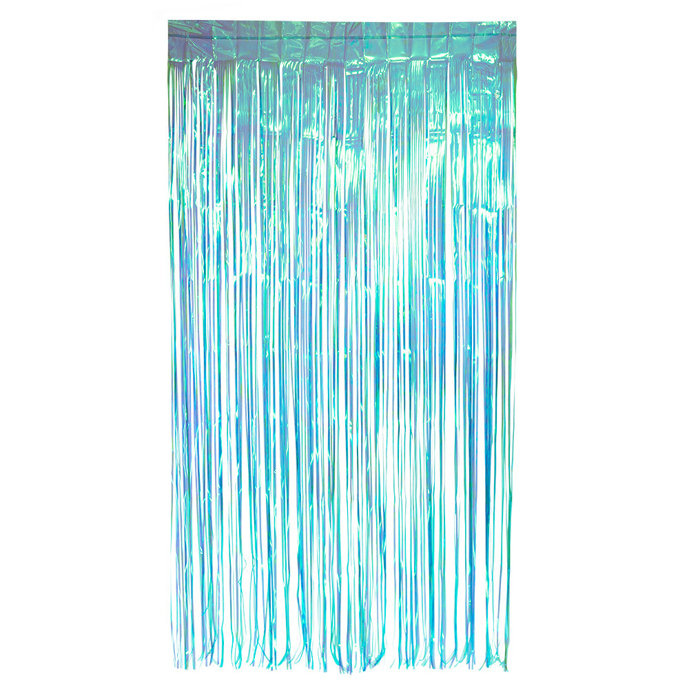 Folie deurgordijn-feestgordijn lichtblauw 100 x 200 cm Versiering-feestartikelen