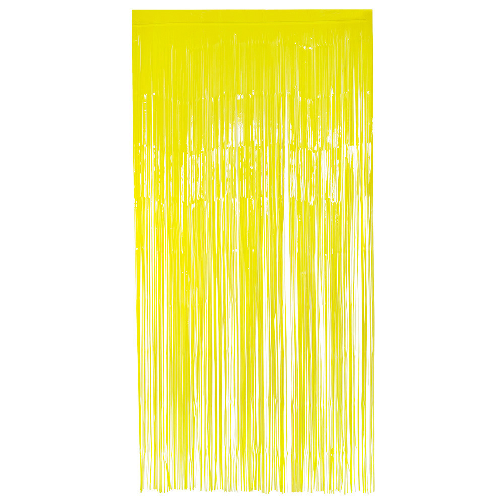 Folie deurgordijn-feestgordijn neon fluor geel 100 x 200 cm Versiering-feestartikelen