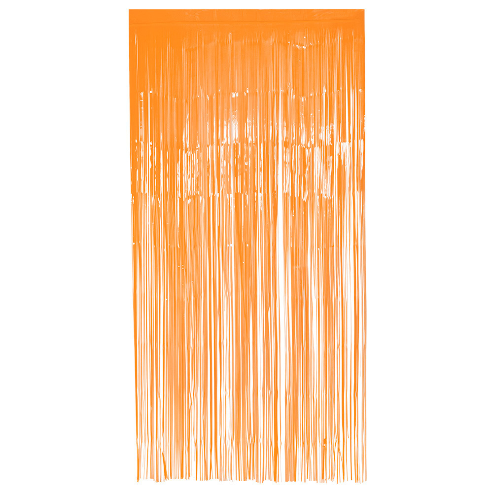 Folie deurgordijn-feestgordijn neon fluor oranje 100 x 200 cm Versiering-feestartikelen