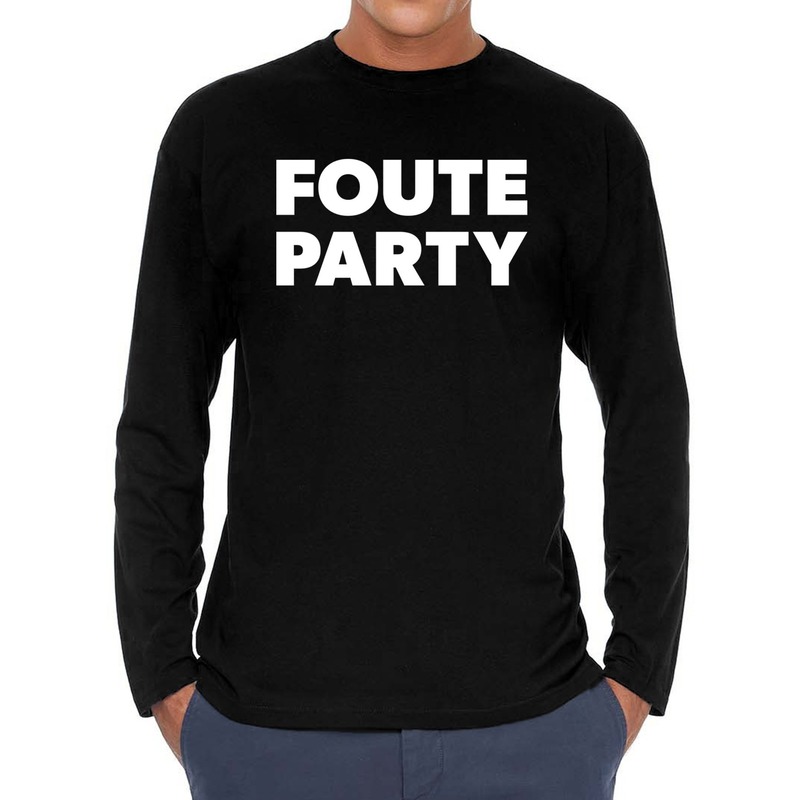 Foute party long sleeve t-shirt zwart voor heren