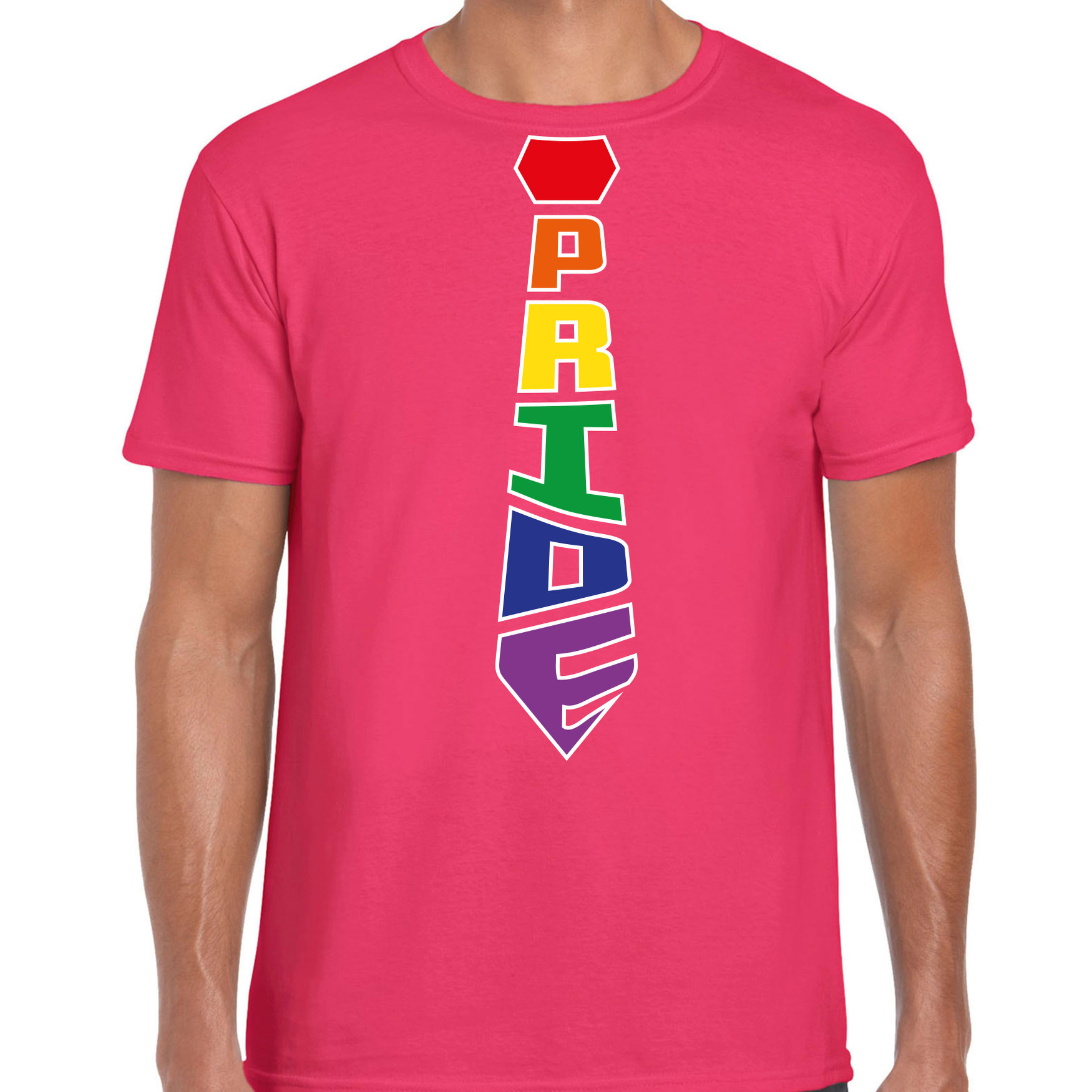 Gay Pride shirt pride stropdas regenboog heren roze