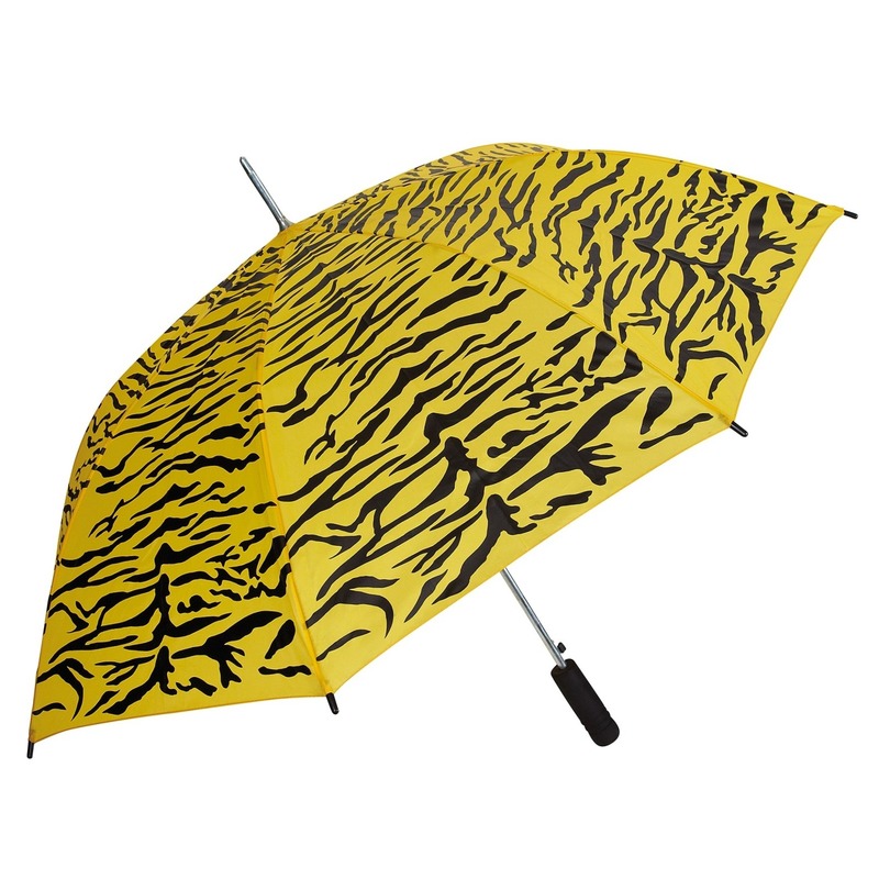 Geel-zwarte tijger print paraplu 80 cm