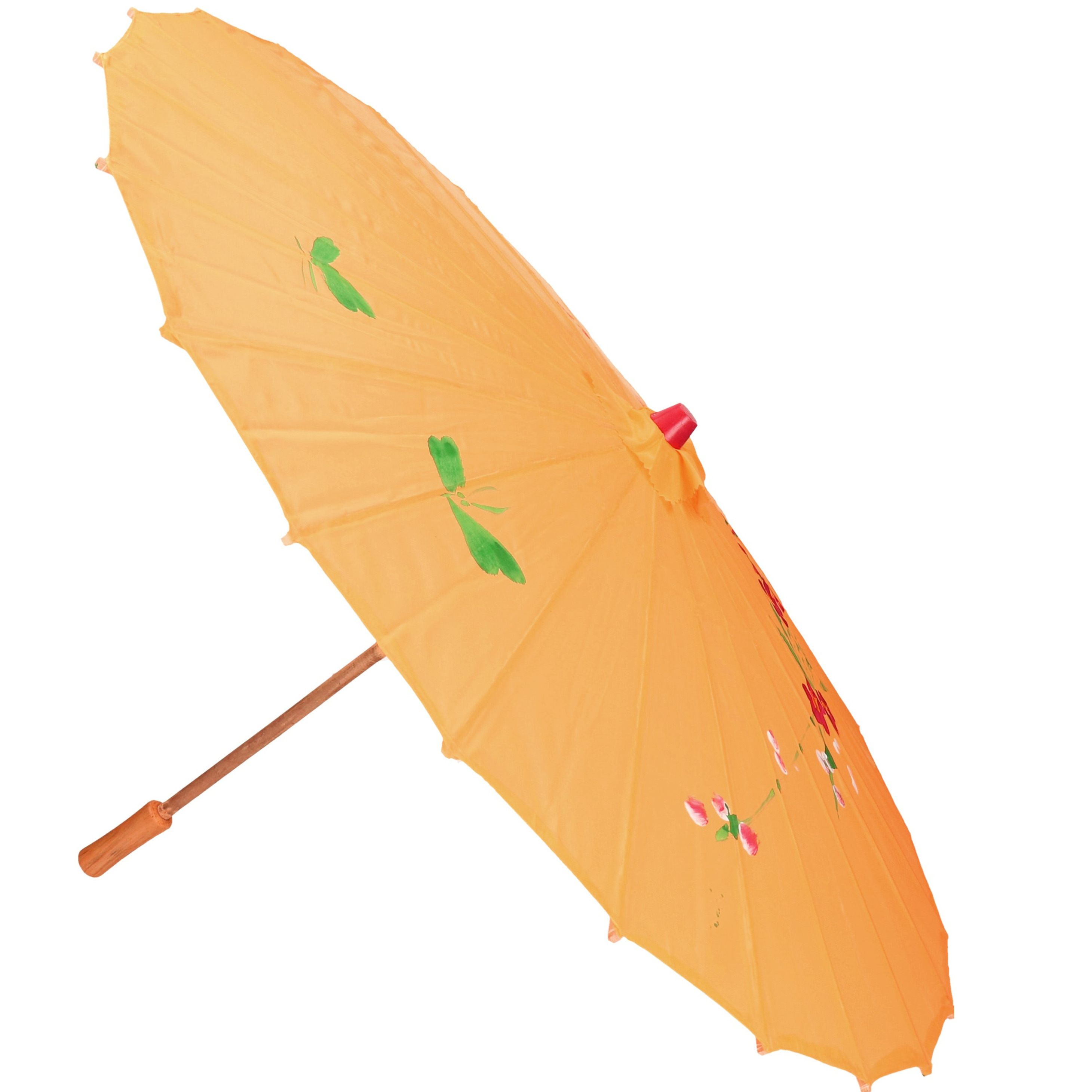 Gekleurde paraplu chinese stijl oranje-geel 80 cm