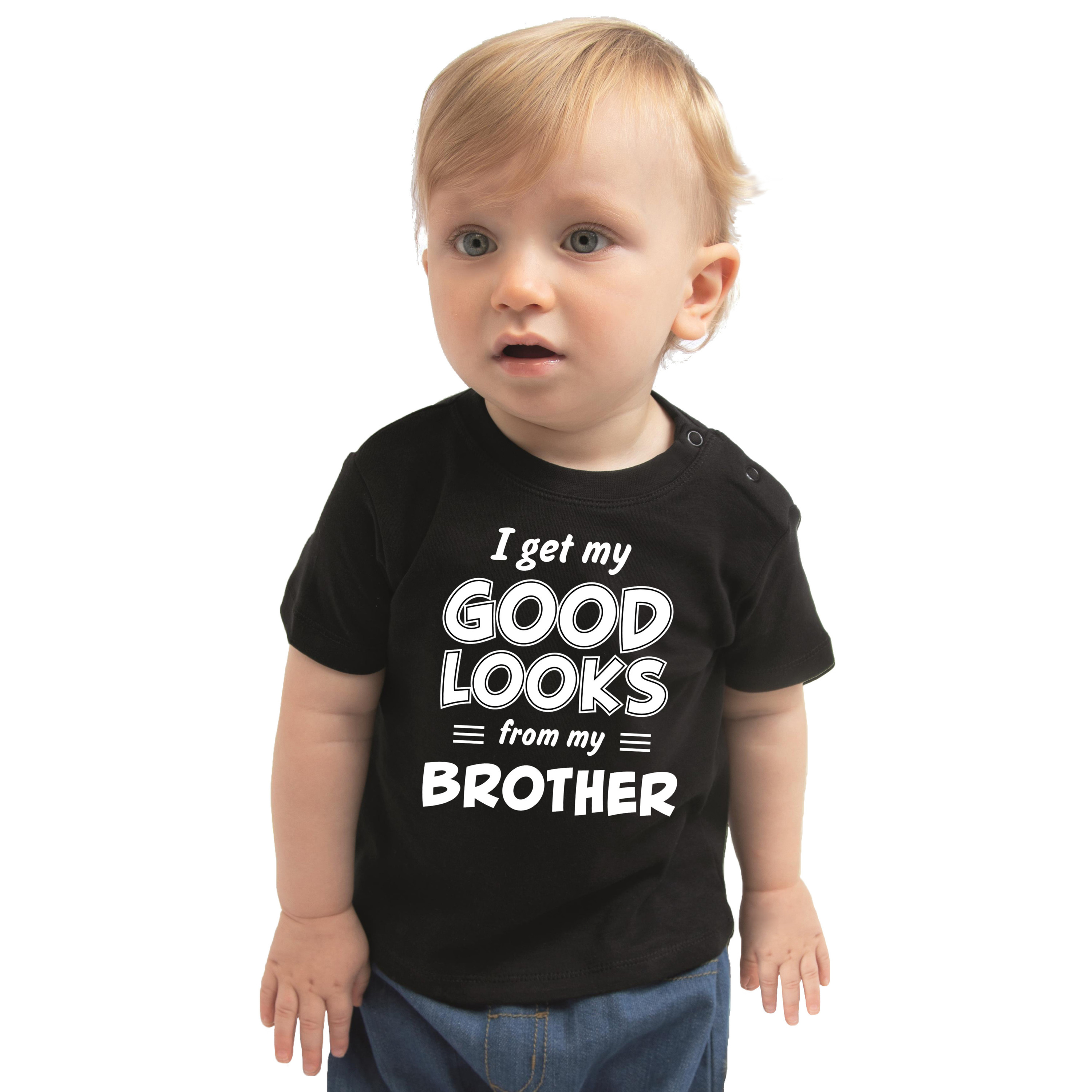 Good looks from my brother cadeau t-shirt zwart voor baby
