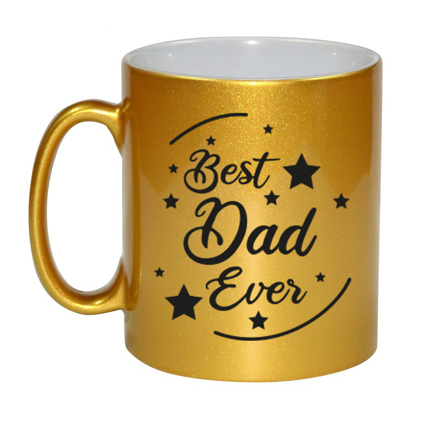 Gouden Best Dad Ever cadeau koffiemok-theebeker 330 ml