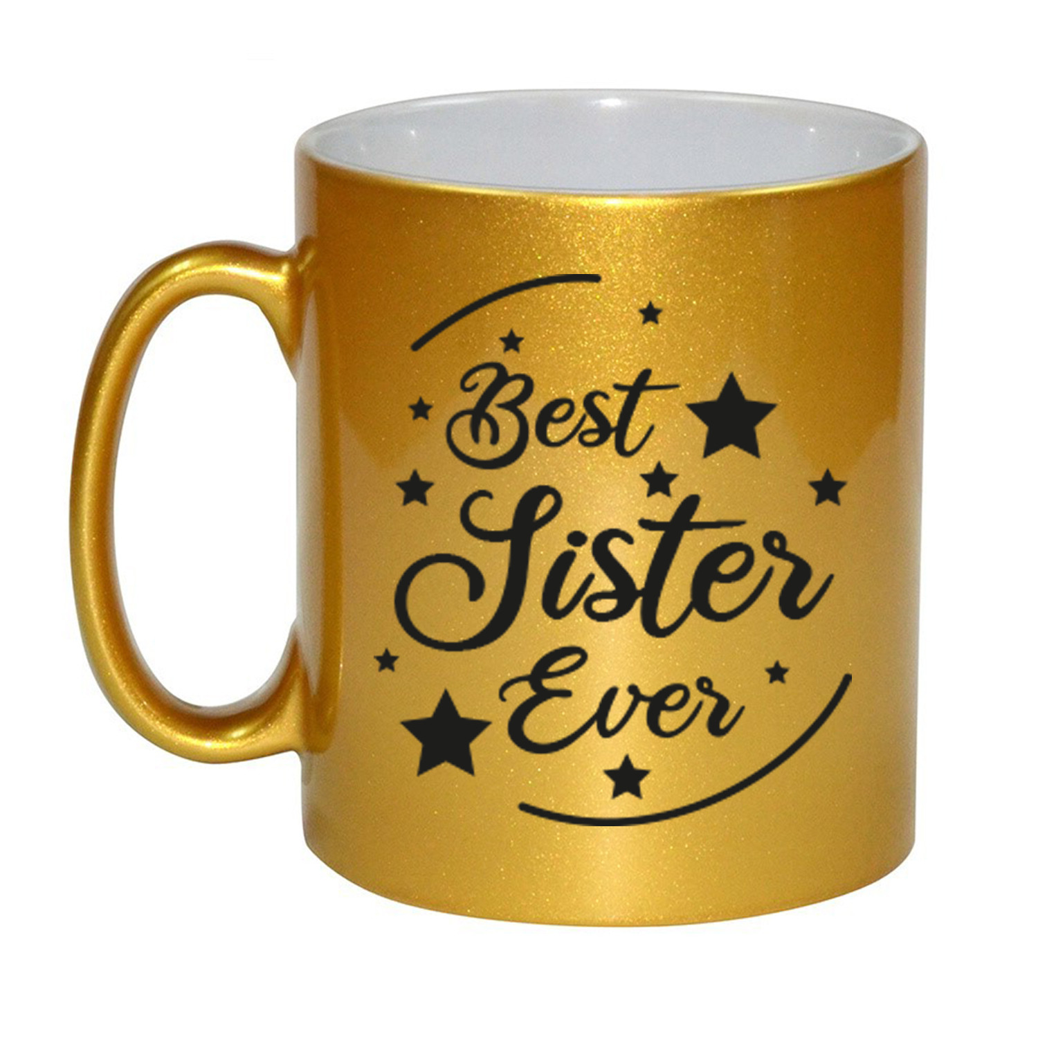 Gouden Best Sister Ever cadeau koffiemok-theebeker 330 ml
