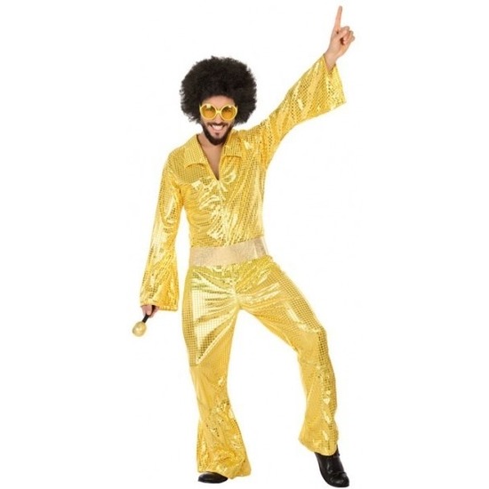 Gouden disco verkleed pak-kostuum voor heren