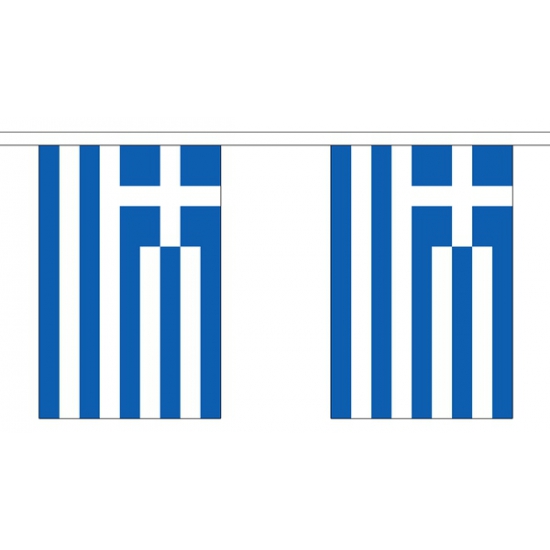 Griekenland vlaggenlijn van stof 3 m