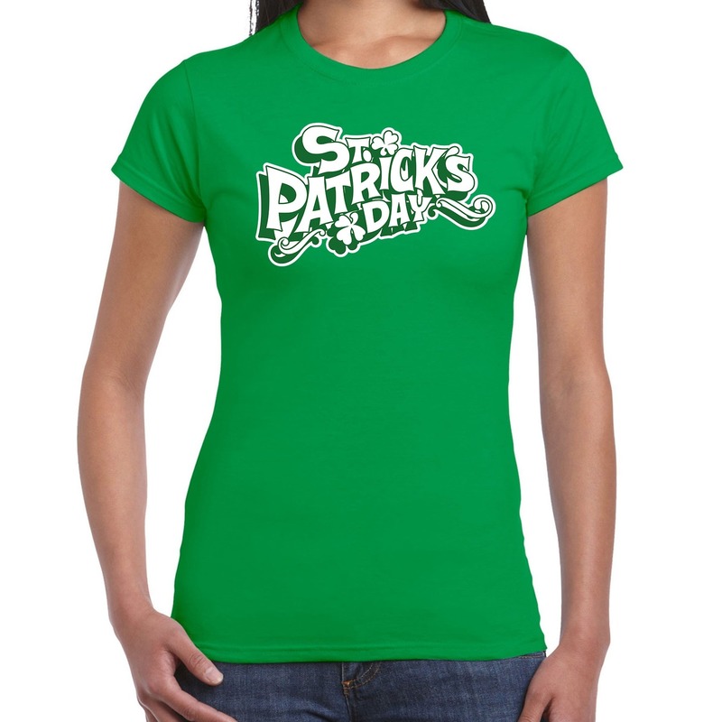 Groen St. Patricks day t-shirt dames