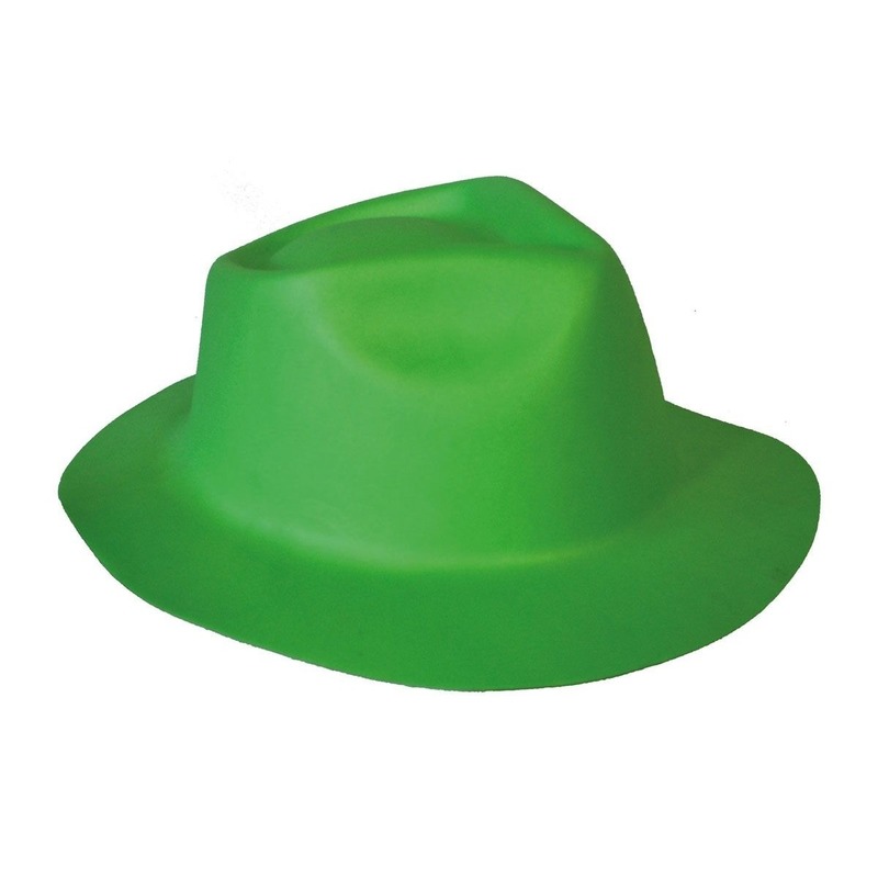 Groene trilby hoed van foam verkleedaccessoire voor volwassenen