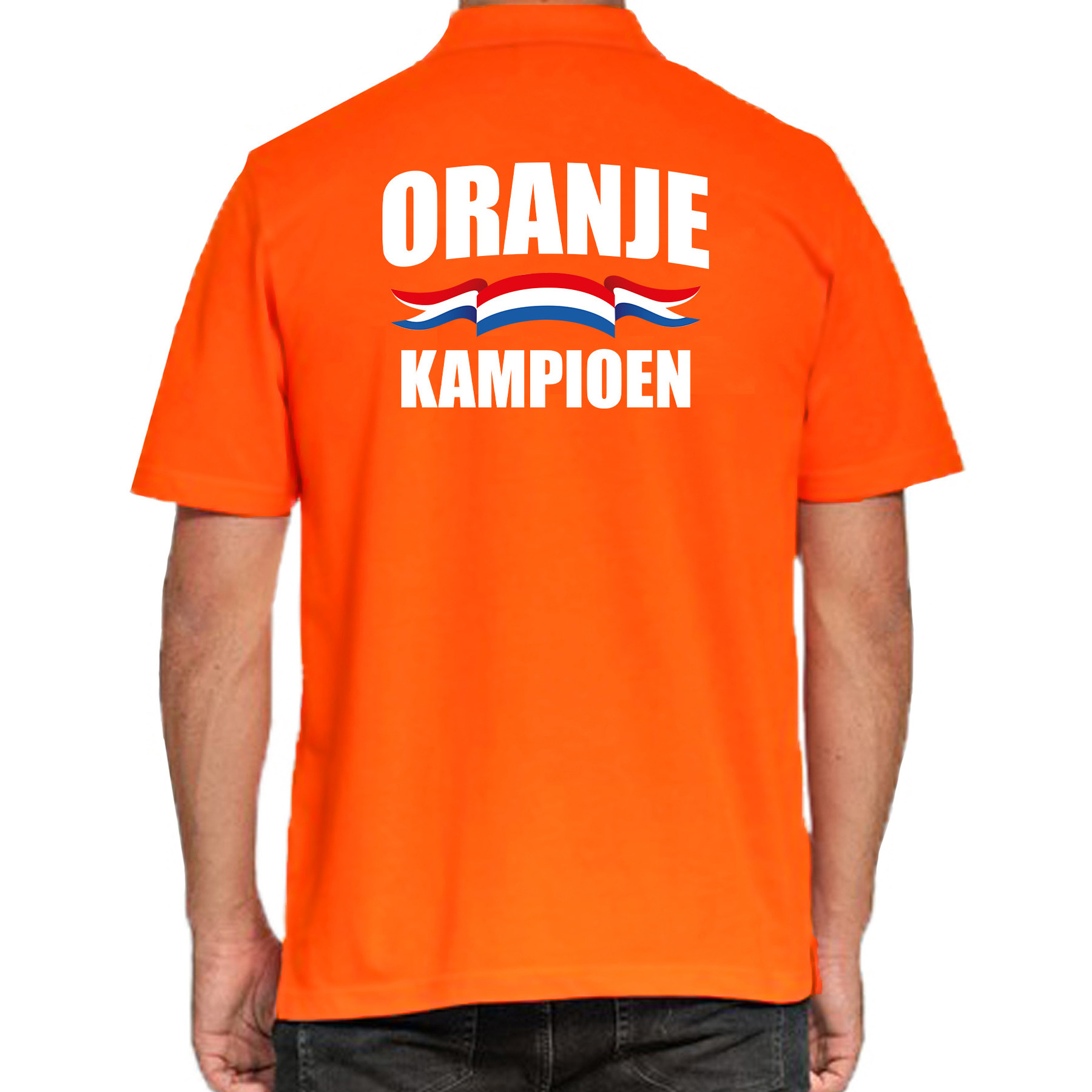 Grote maten oranje poloshirt Holland - Nederland supporter oranje kampioen EK/ WK voor heren