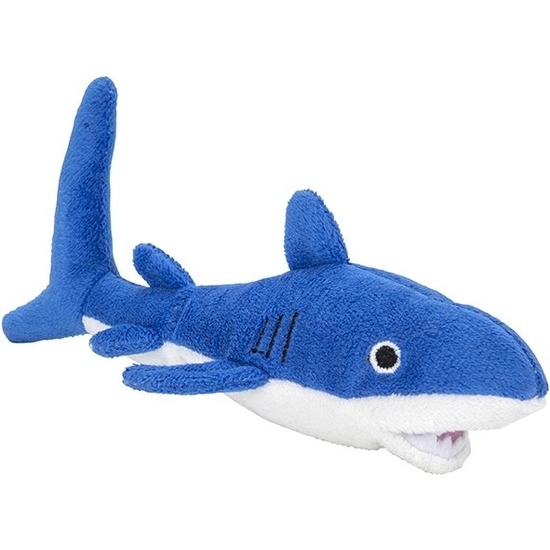 Haaien speelgoed artikelen haai knuffelbeest blauw 13 cm