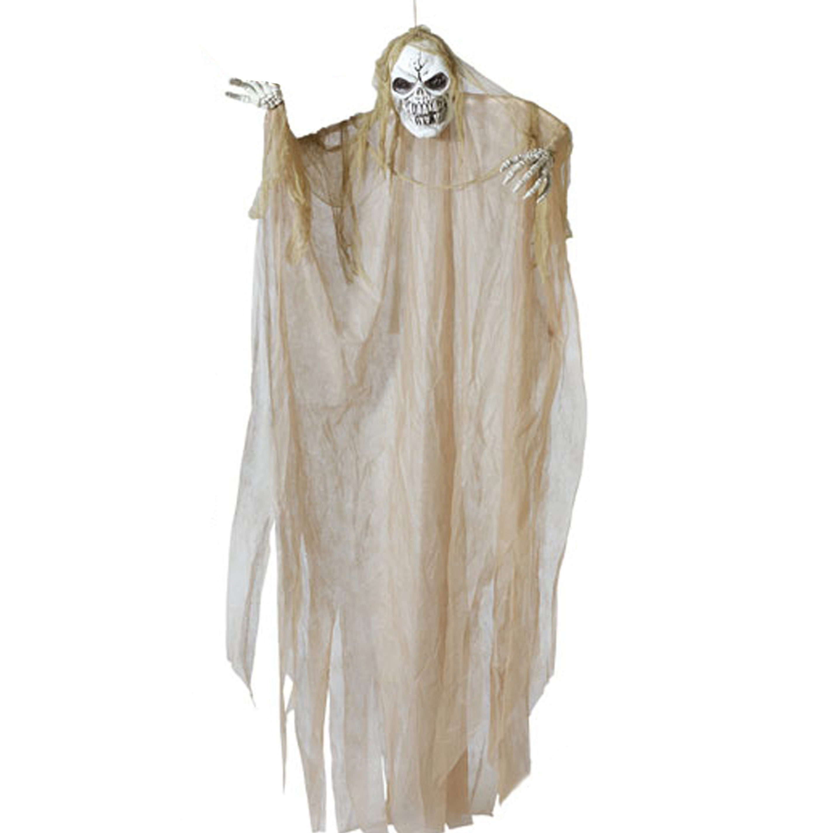 Halloween-horror thema hang decoratie spook-geest-skelet met LED licht griezel pop 220 cm