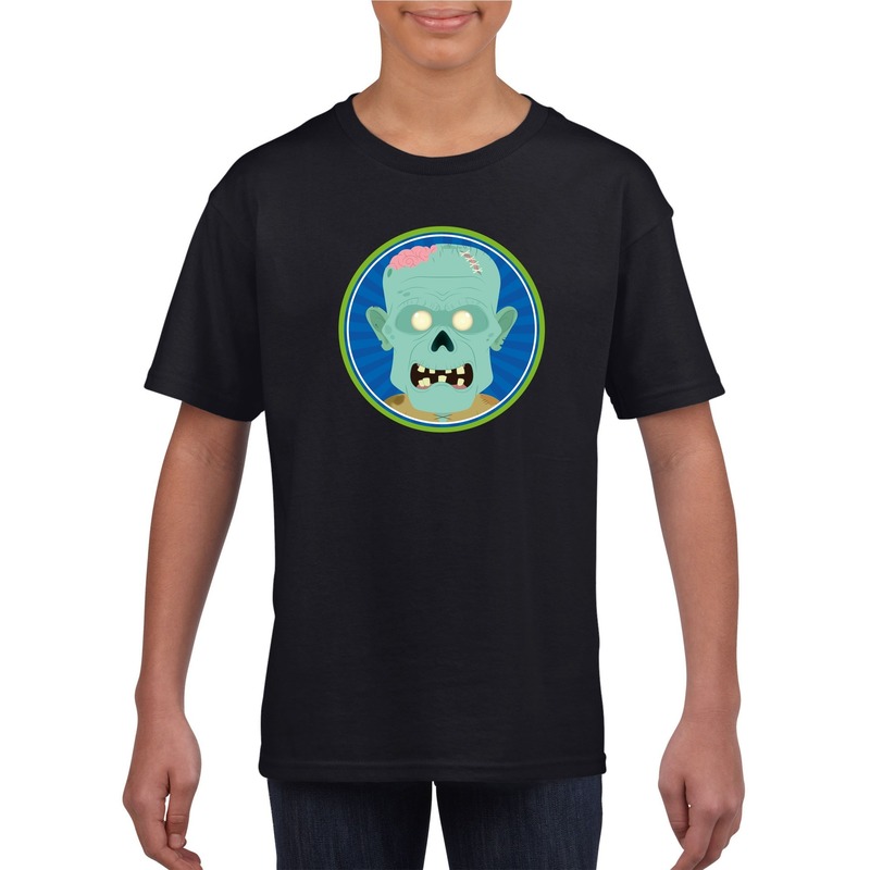 Halloween zombie t-shirt zwart kinderen