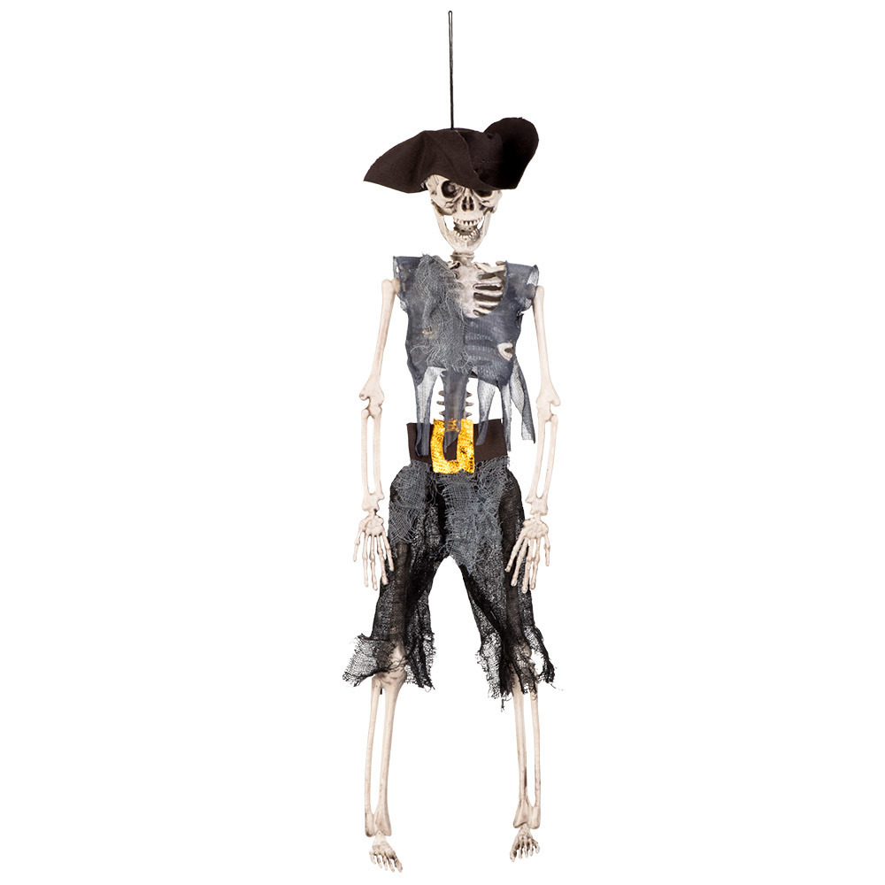 Hangende horror decoratie skelet 40 cm piraat