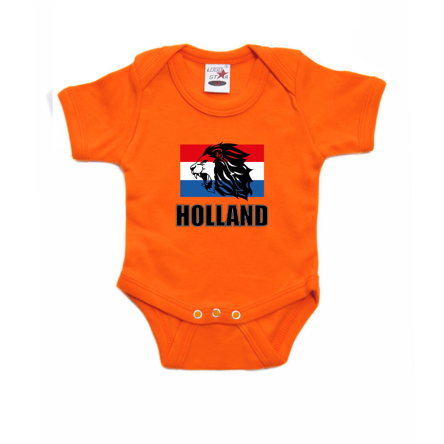 Holland met leeuw en vlag oranje romper Holland supporter EK/ WK voor babys