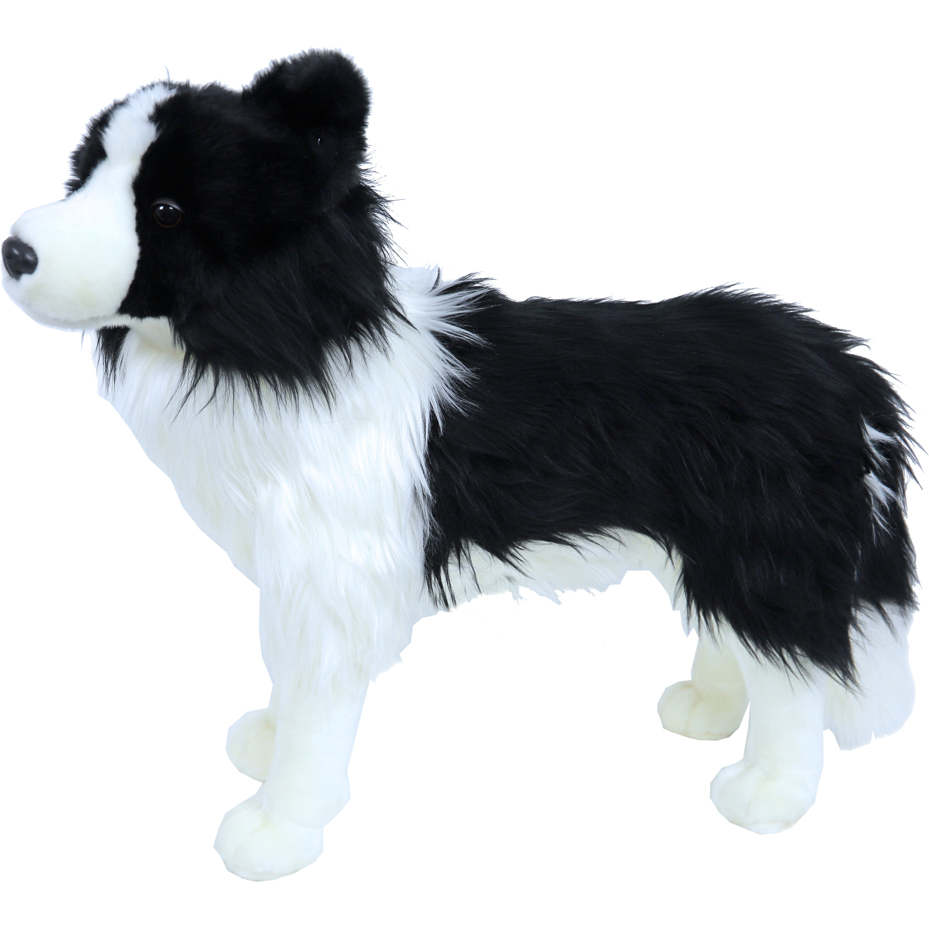 Honden speelgoed artikelen Border Collie knuffelbeest zwart/wit 53 cm
