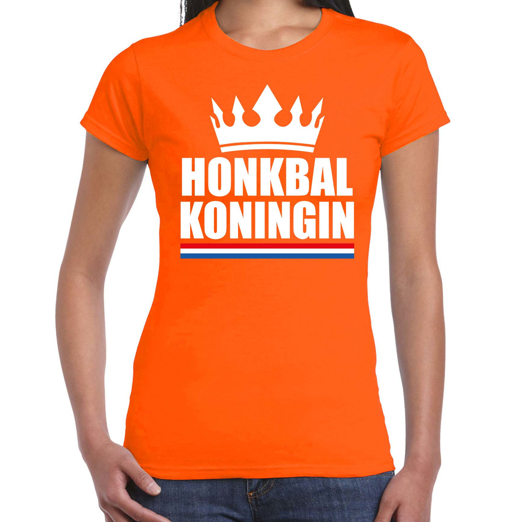 Honkbal koningin t-shirt oranje dames - Sport - hobby shirts