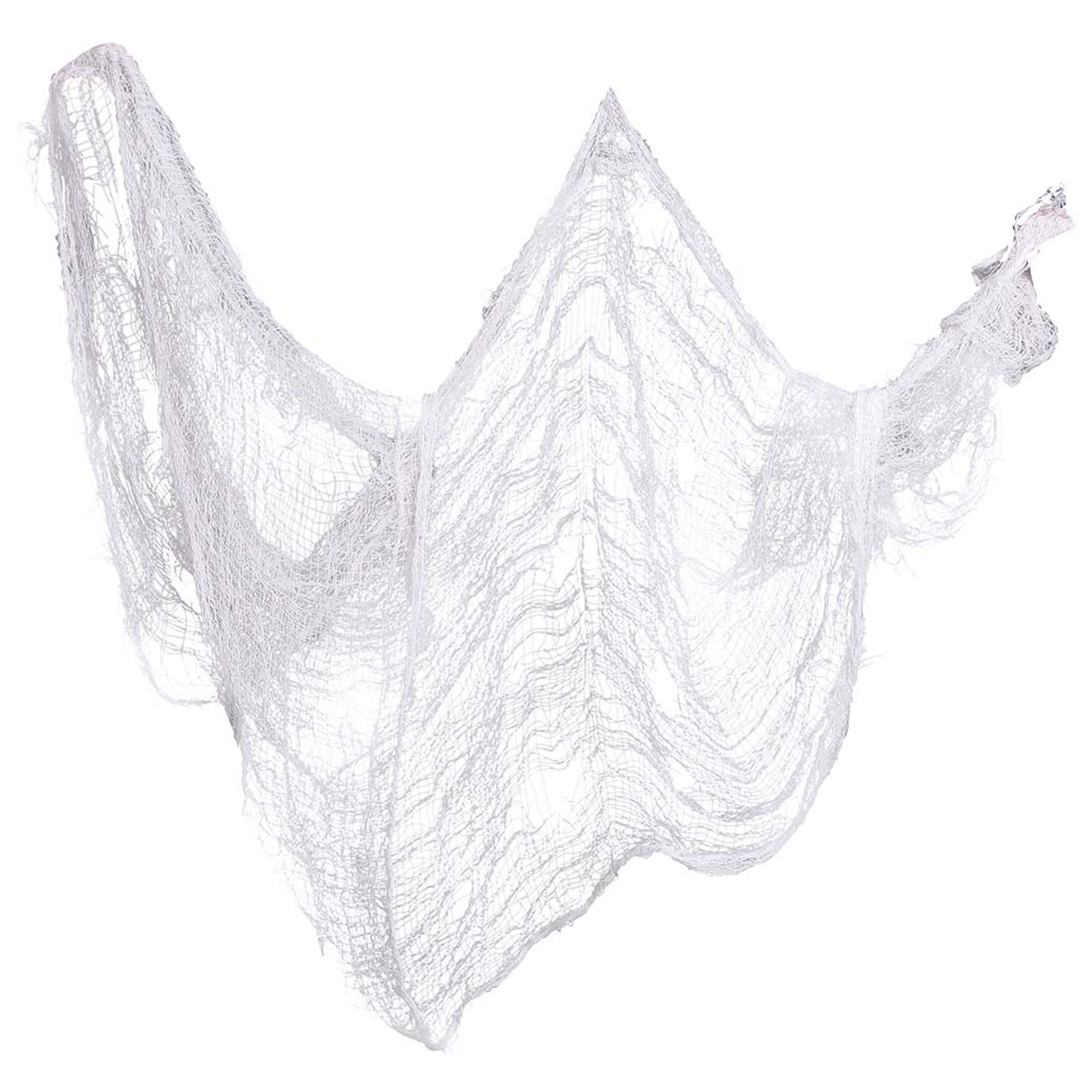 Horror-halloween deco wand-muur-plafond gordijn stof wit 76 x 228 cm griezel uitstraling