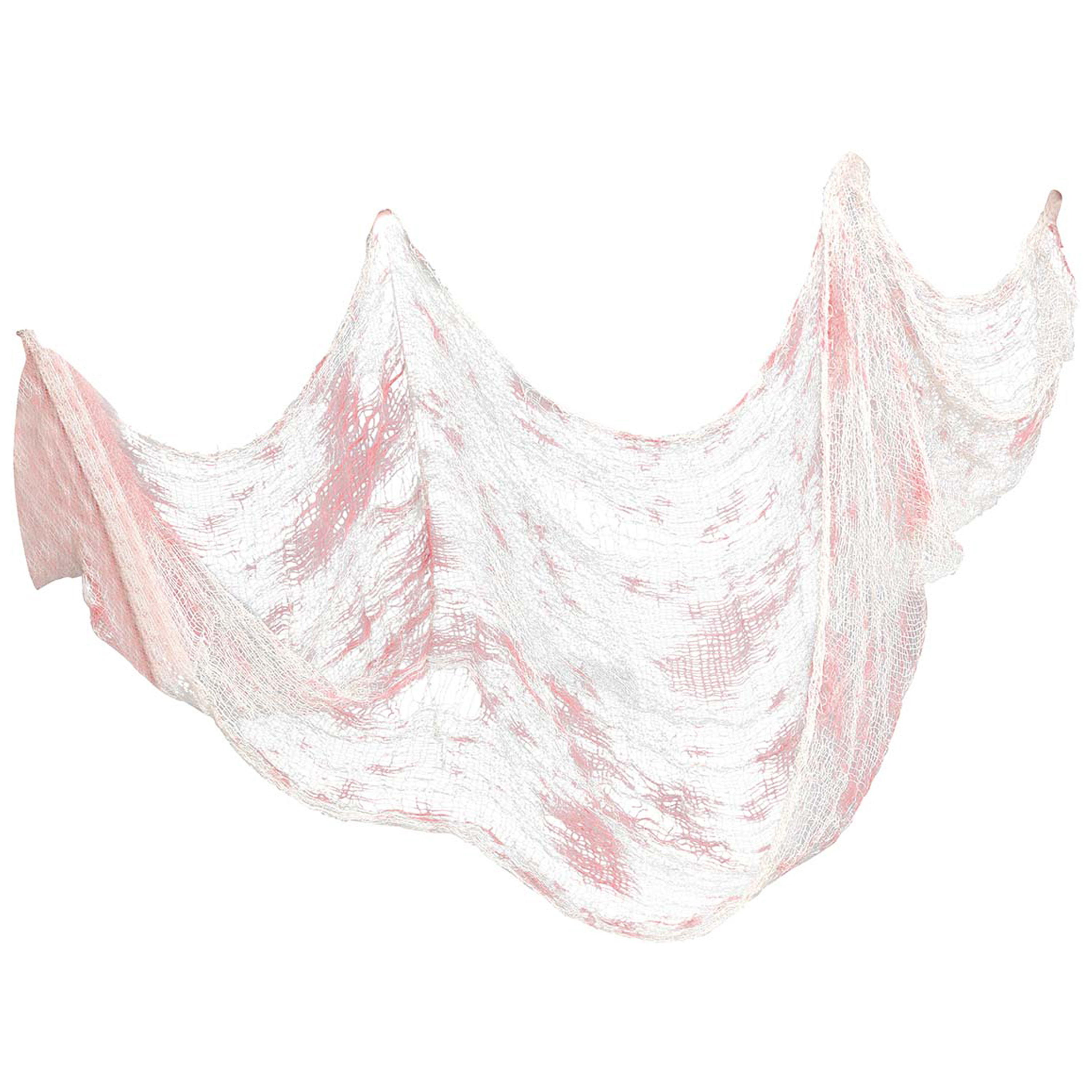 Horror-halloween deco wand-muur-plafond gordijn stof wit-bloed 76 x 228 cm griezel uitstraling