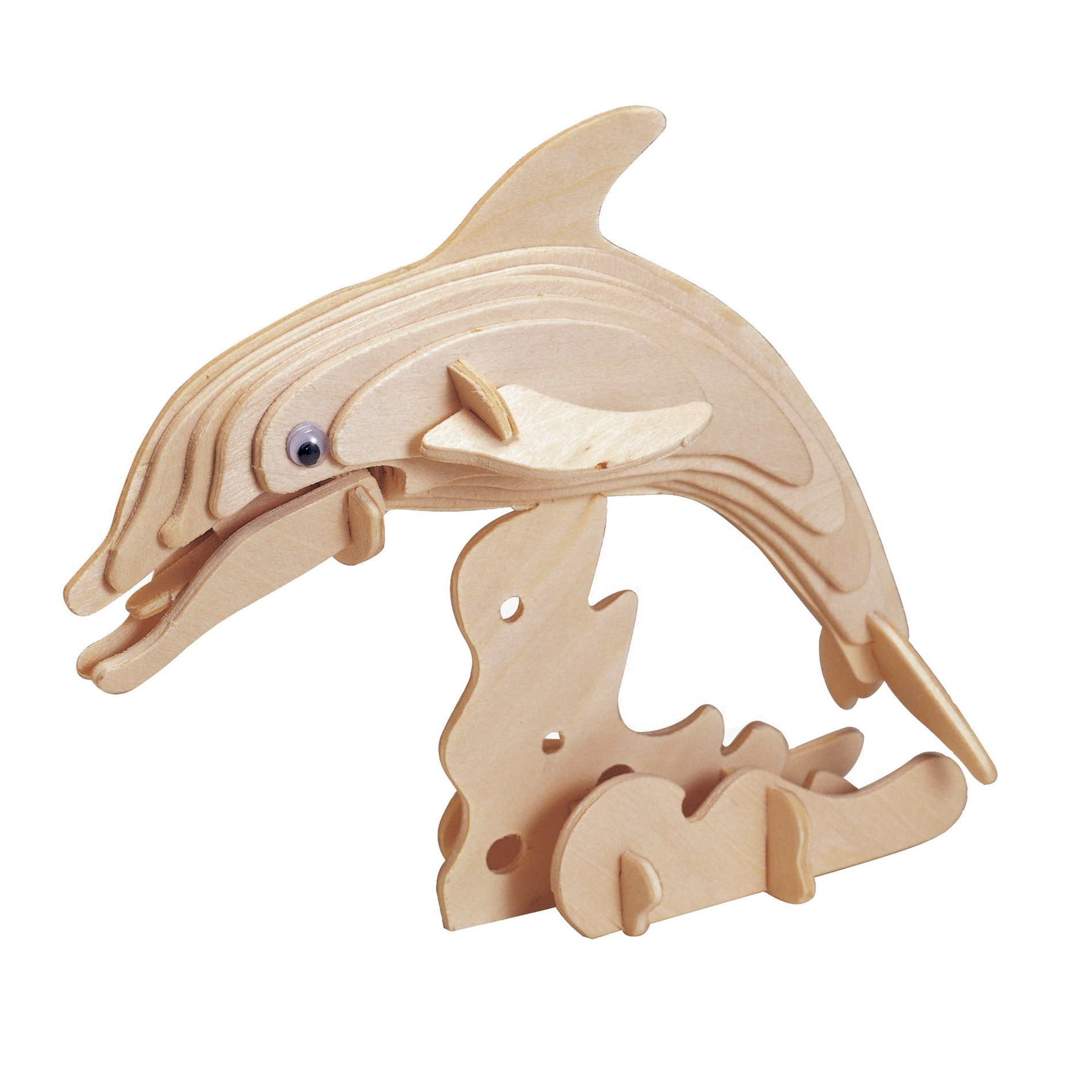 Houten 3D puzzel dolfijn 23 cm