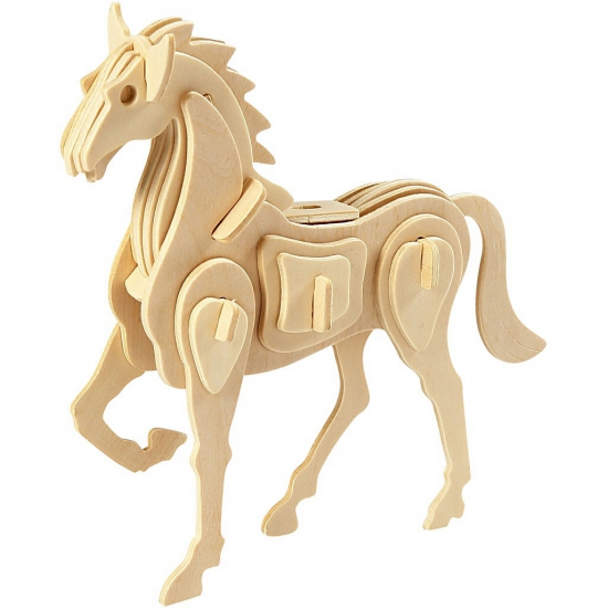 Houten bouwpakket paard 3D