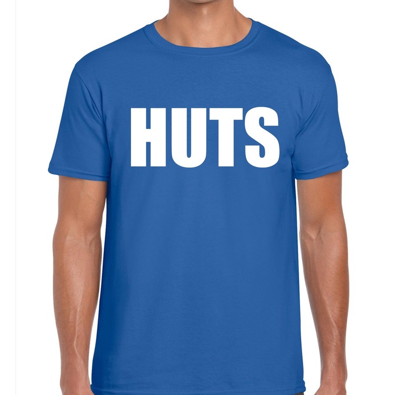 HUTS heren T-shirt blauw
