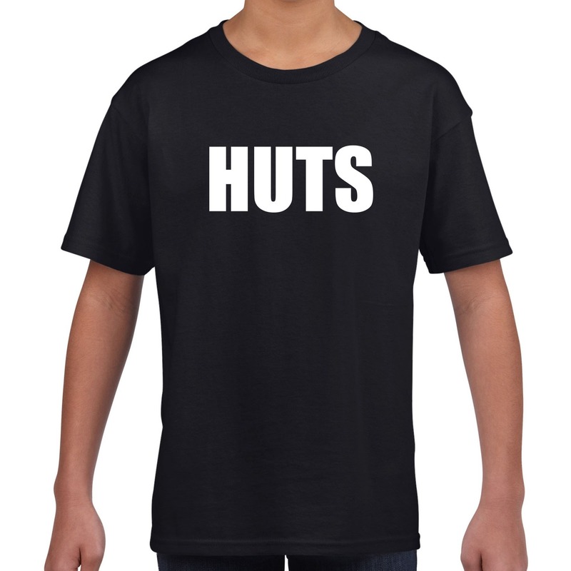 HUTS tekst t-shirt zwart kids