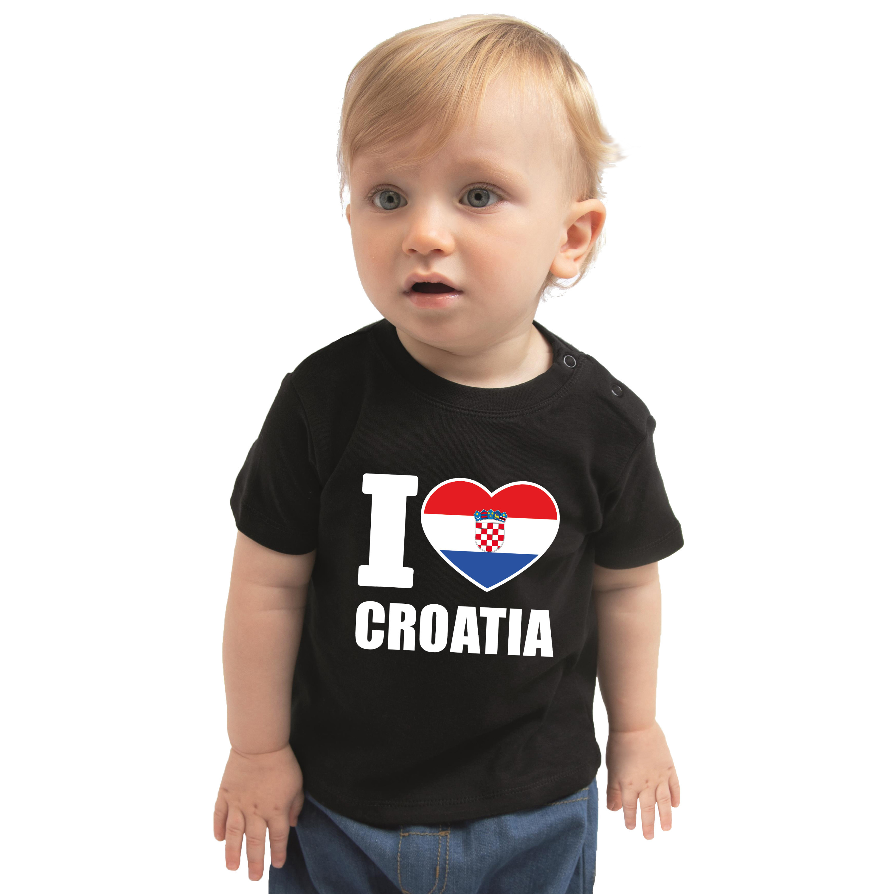 I love Croatia t-shirt Kroatie zwart voor babys