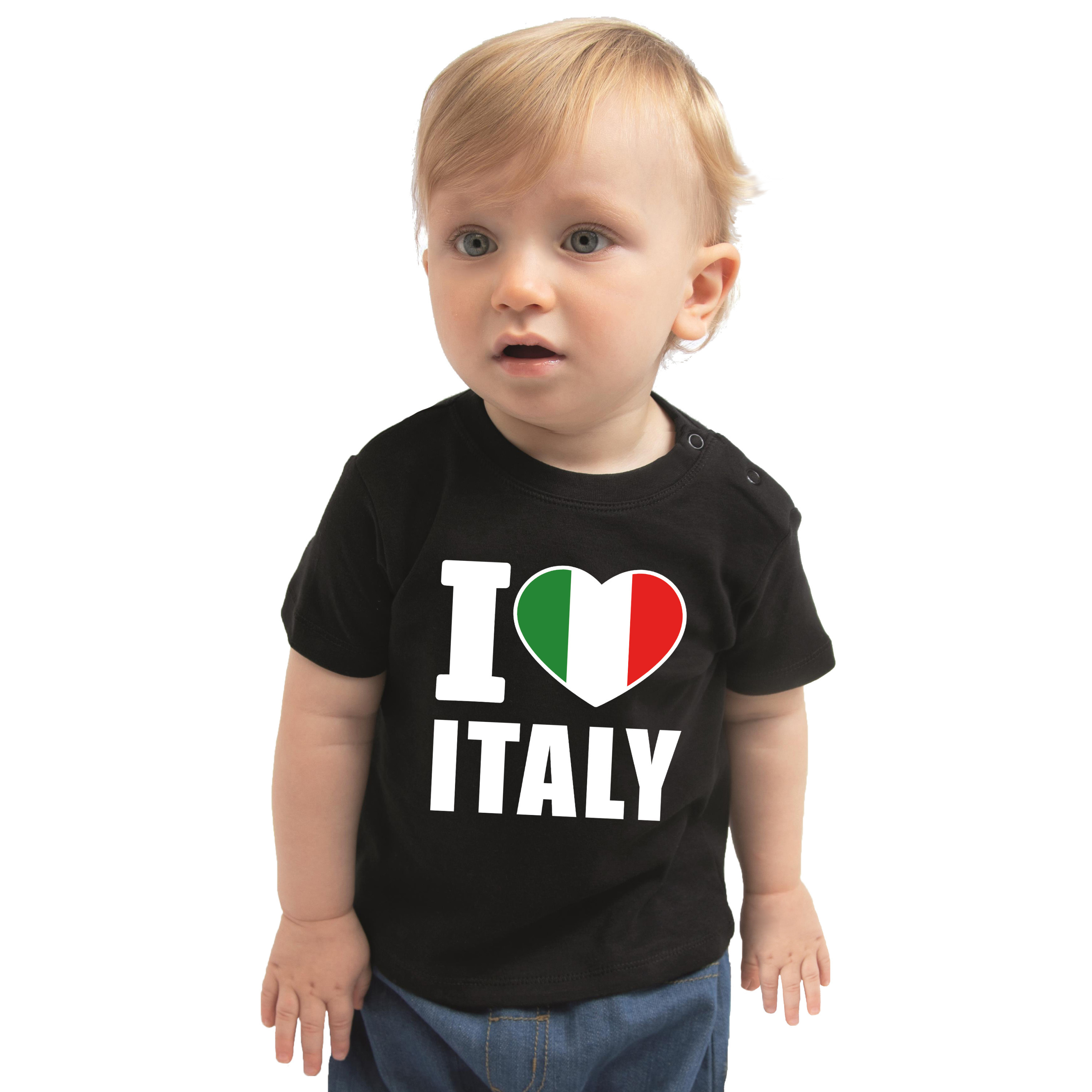 I love Italy t-shirt Italie zwart voor babys