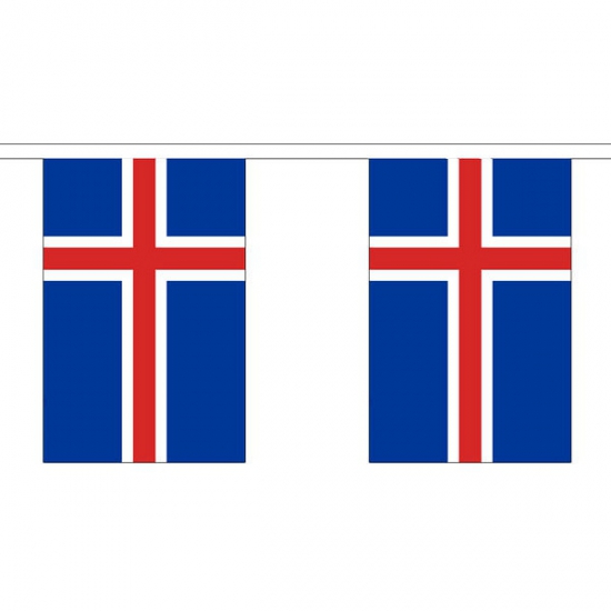 IJsland vlaggenlijn van stof 3 m