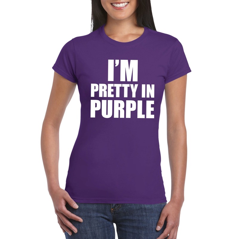 I'm pretty in purple t-shirt paars dames