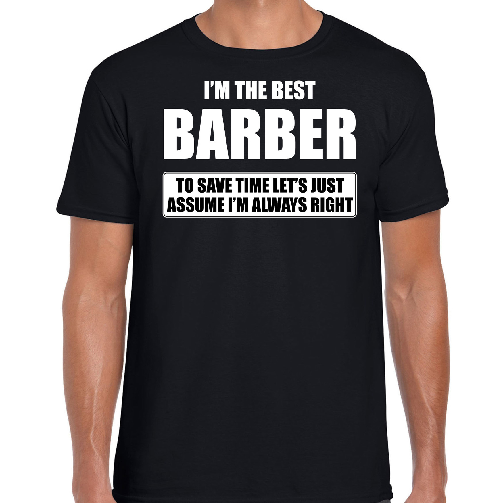 I'm the best barber t-shirt zwart heren - De beste barbier cadeau