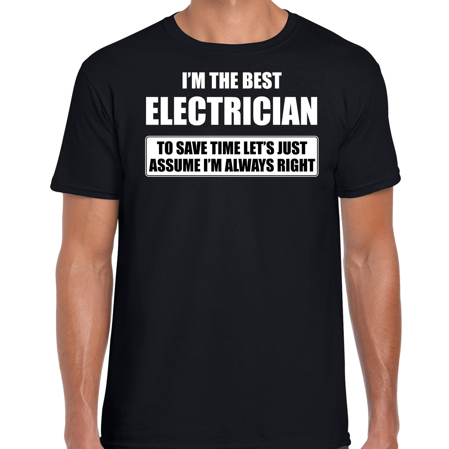 I'm the best electrician t-shirt zwart heren De beste elektricien cadeau
