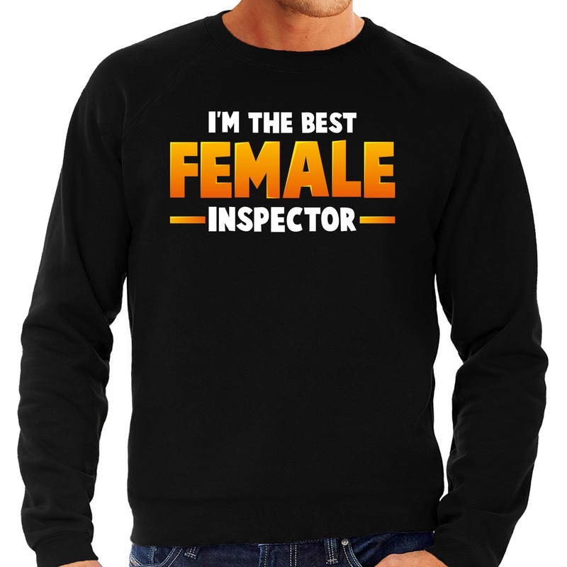 Im the best female inspector sweater zwart voor heren