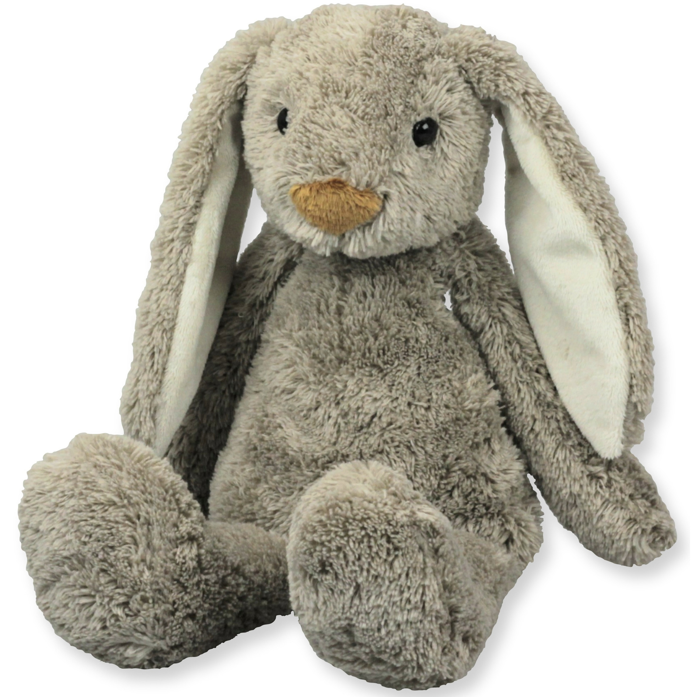 Inware pluche konijn-haas knuffeldier grijs zittend 22 cm
