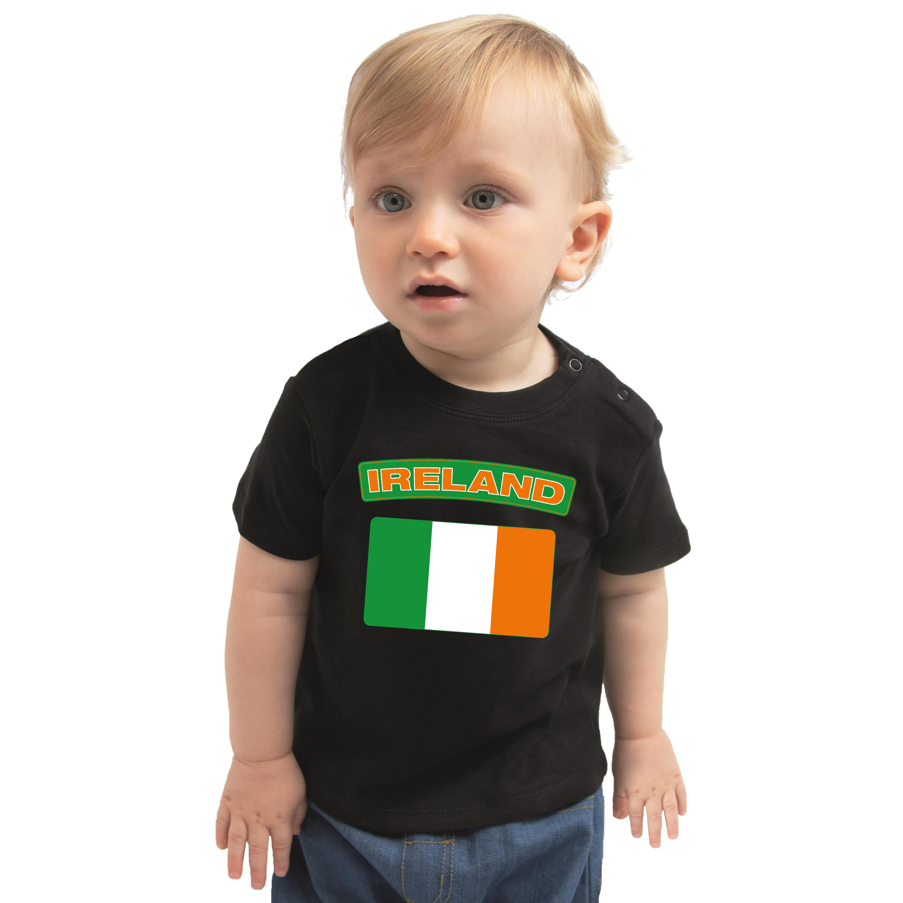 Ireland t-shirt met vlag Ierland zwart voor babys