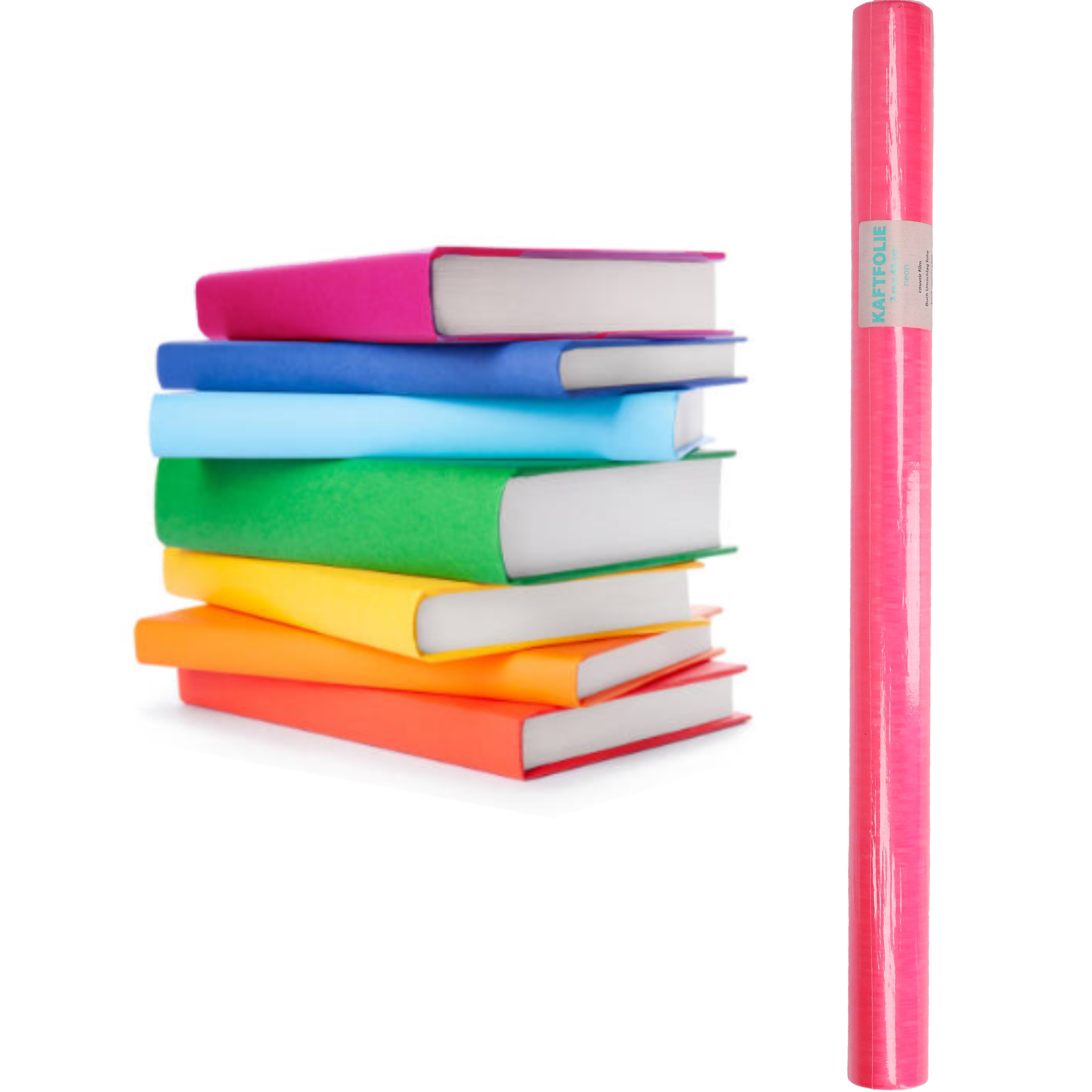 Kaftpapier folie schoolboeken neon roze 3 meter