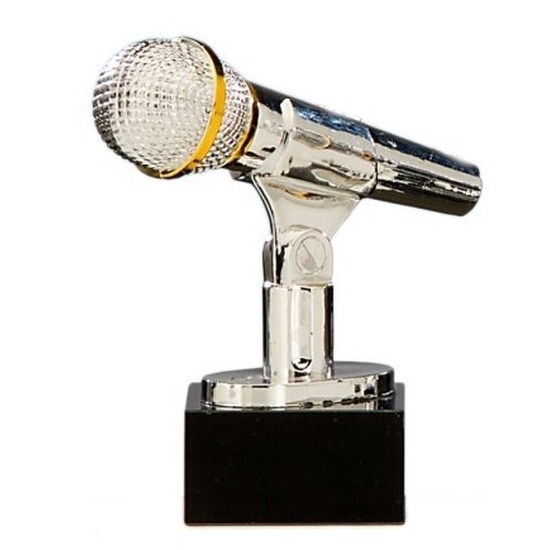 Karaoke winnaar trofee zilver
