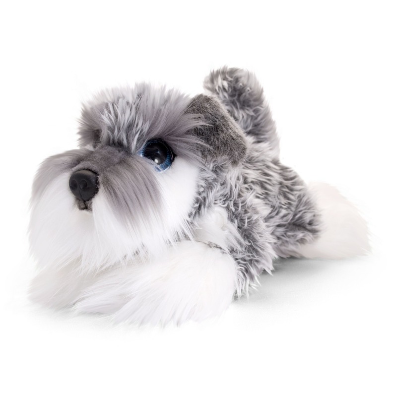 Keel Toys pluche grijs/witte Schnauzer honden knuffel 25 cm