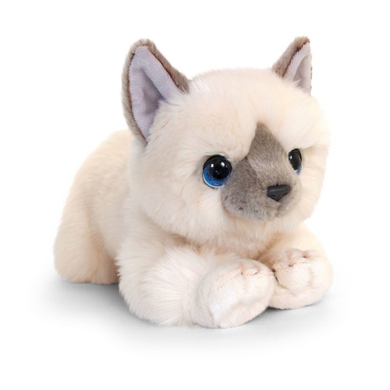 Keel Toys pluche witte kat/poes knuffel 32 cm