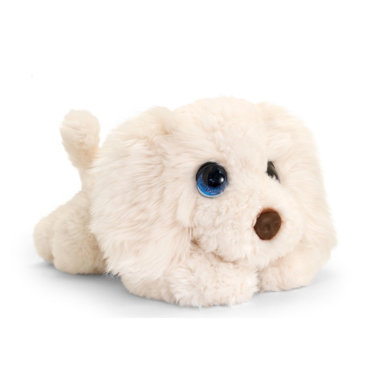 Keel Toys pluche witte Labradoodle honden knuffel 37 cm